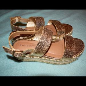 Gold platform sandals